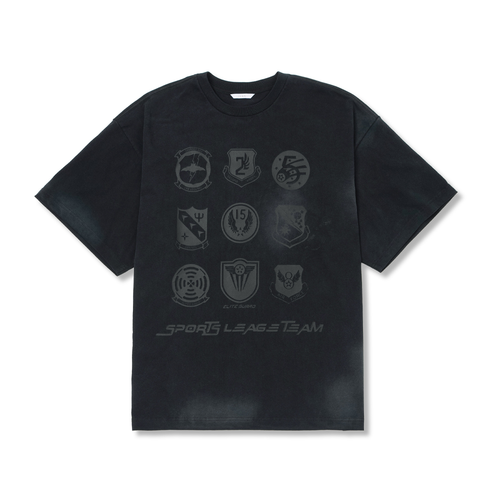 스포츠 팀 하프 슬리브 티셔츠 (블랙)